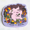 Big Bunny I Need A Break Vinyl Sticker