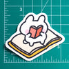 Bunny Reading Book Vinyl Sticker