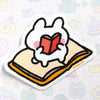 Bunny Reading Book Vinyl Sticker