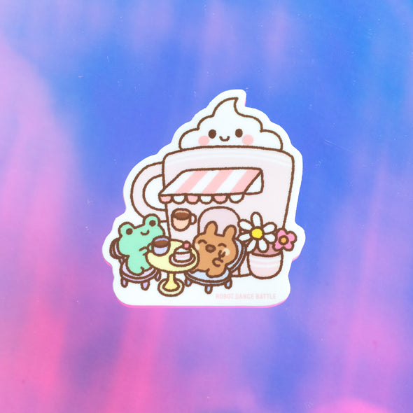 Bunny Coffee Shop Vinyl Sticker