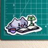 Cat Reading Vinyl Sticker