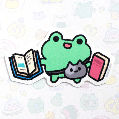 Froggy Books Vinyl Sticker