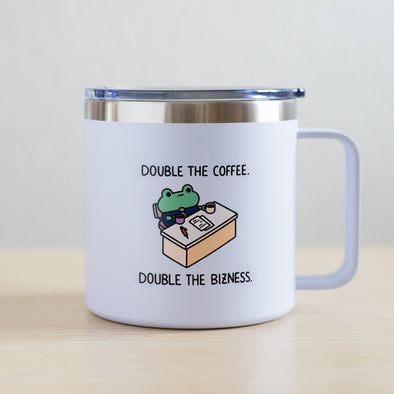 Bizness Frog "Double The Coffee" 14oz Coffee Mug