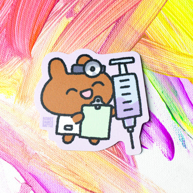 Bunny Doctor With Syringe Sticker