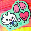 Heart and Lung Doctor Bunny Sticker