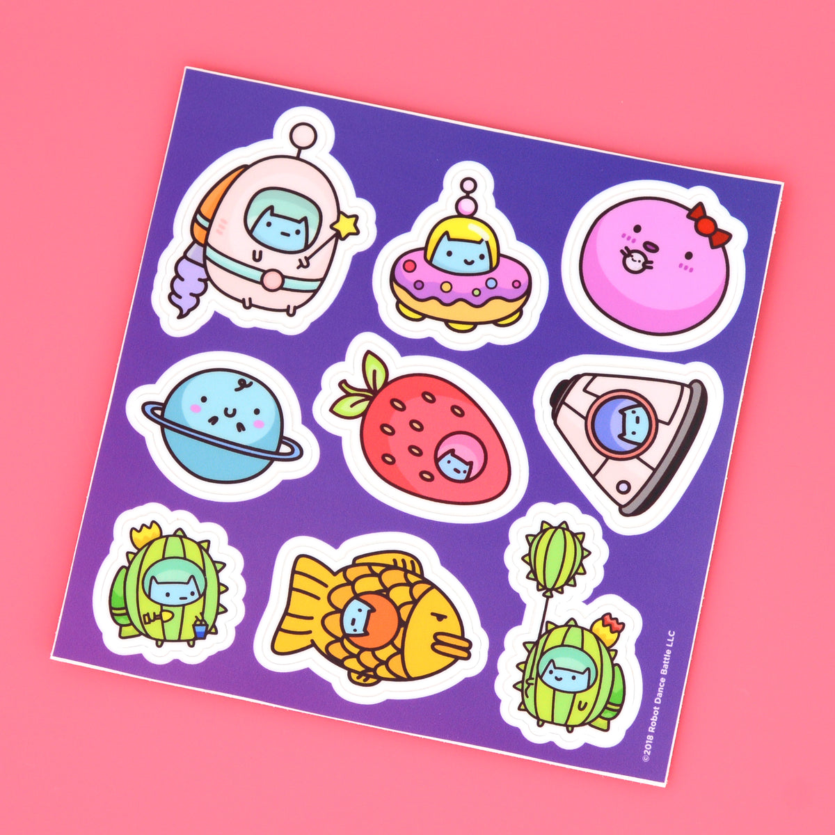 Commander Kitty Sticker Sheet – Robot Dance Battle