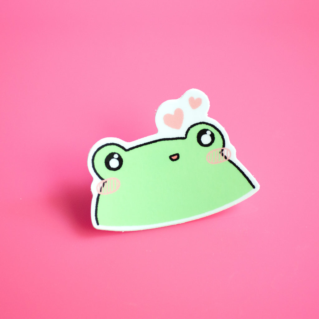 Kawaii Frog Loves Volleyball Frog Pin | Redbubble